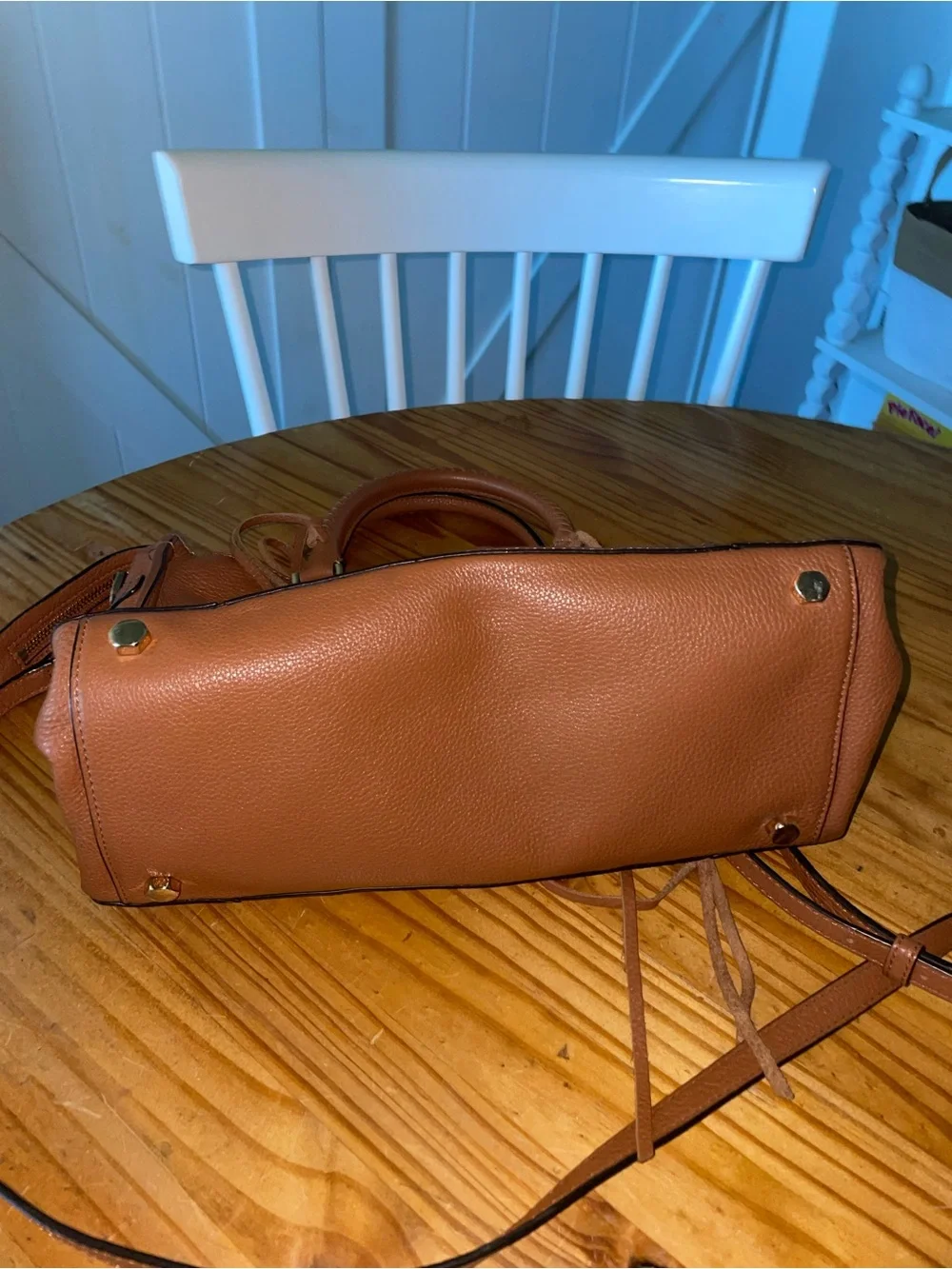 Rebecca Minkoff Regan Satchel In Pebbled Saddle Brown Leather $345